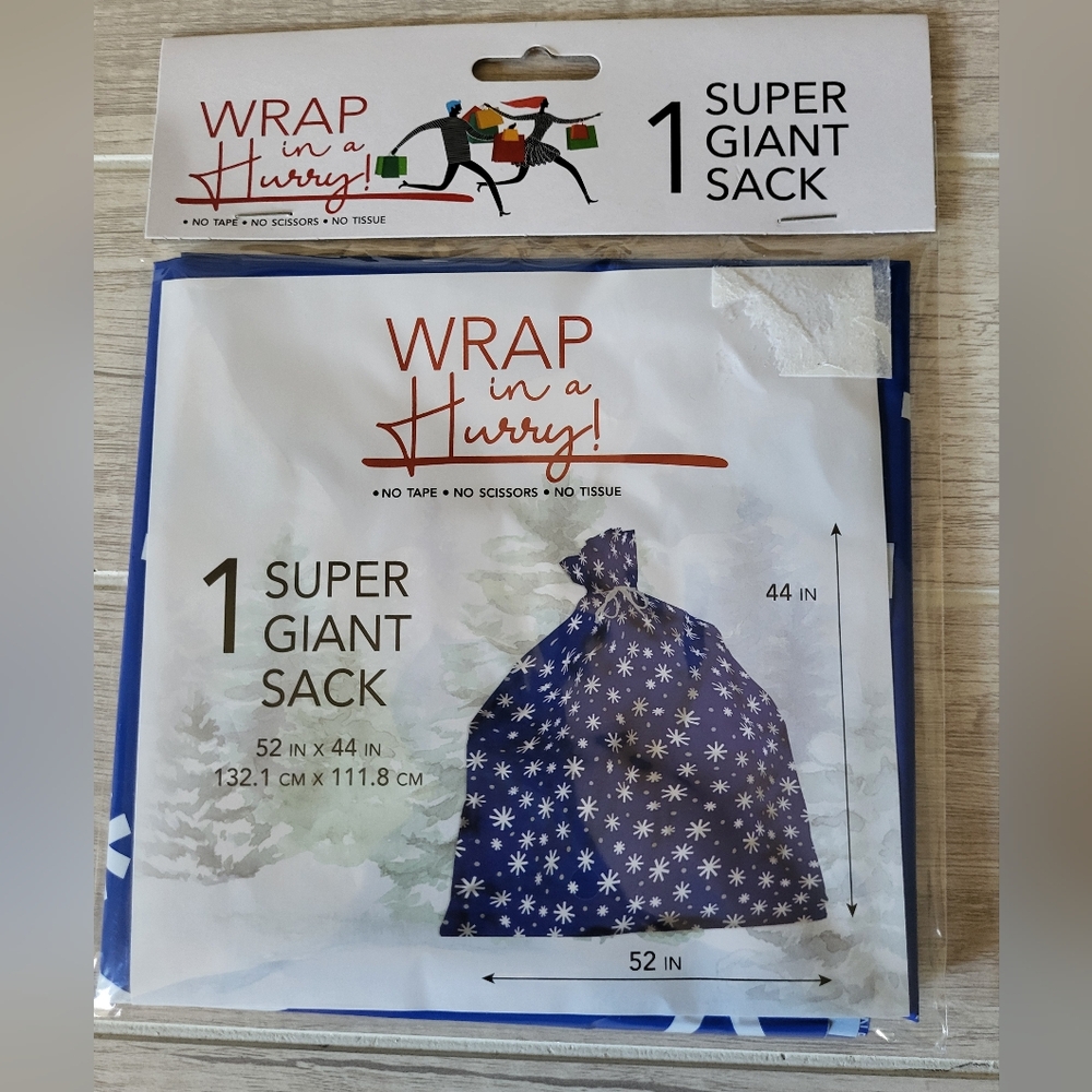 Super Giant Sack Gift Wrapping Bag 52" x 44"‎ Christmas